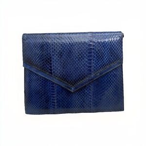 Neiman Marcus Real Snakeskin Handbag Blue Small  Vintage